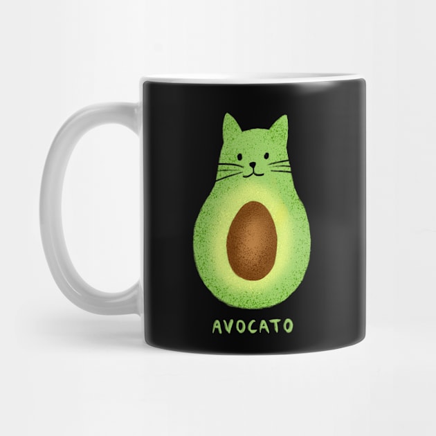 Dramabite Avocato Funny Cute Cat Avocado Gift For Vegan And Cat Lover T-Shirt by dramabite